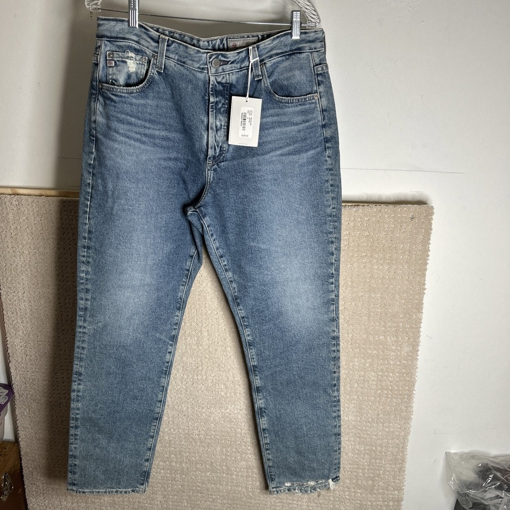 AG Alexis Slim Contour 360 Jeans Blue Distressed Sz 32